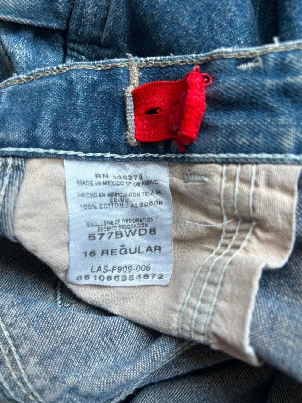 Vintage WRG Baggy Jorts Y2K 90s Skater Grunge Denim Jean Shorts 16R Adjustable